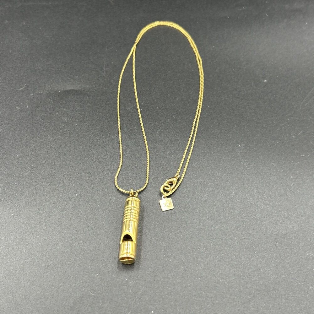 Anne Klein Whistle pendant Charm  long necklace Gift Teacher - Picture 4 of 5
